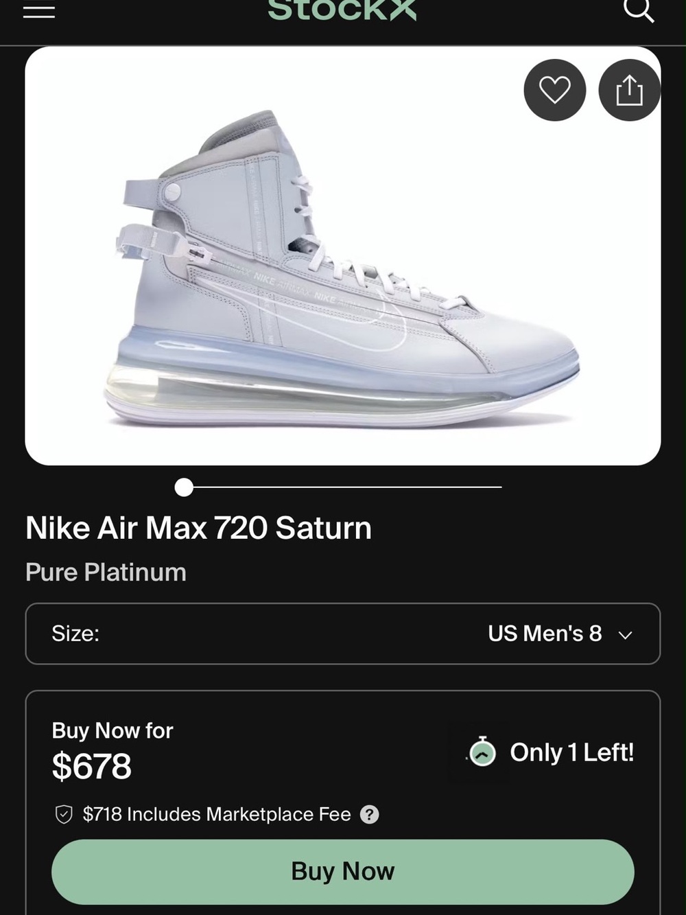 Nike Air Max 720 Saturn - Platinum White
